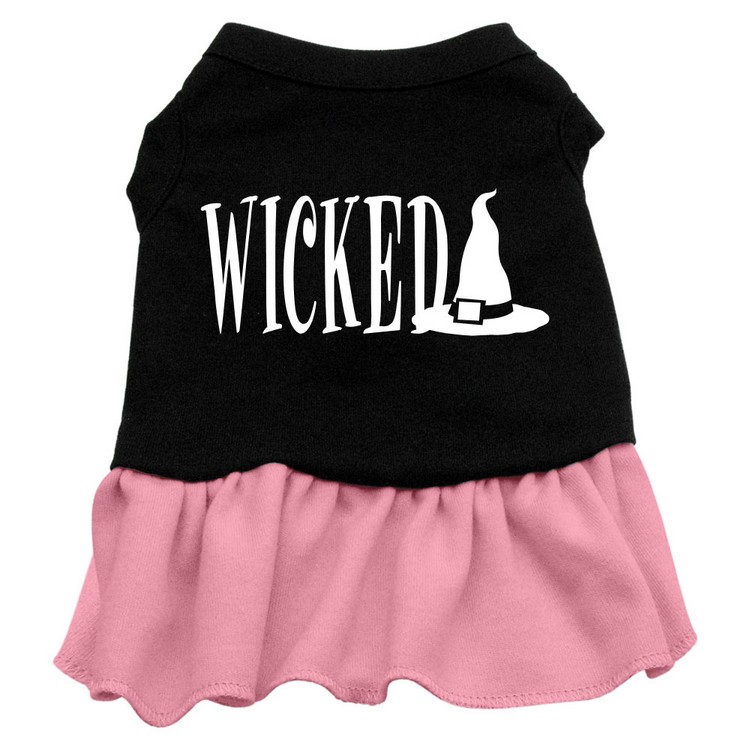 Wicked Screen Print Dress Black with Pink Med